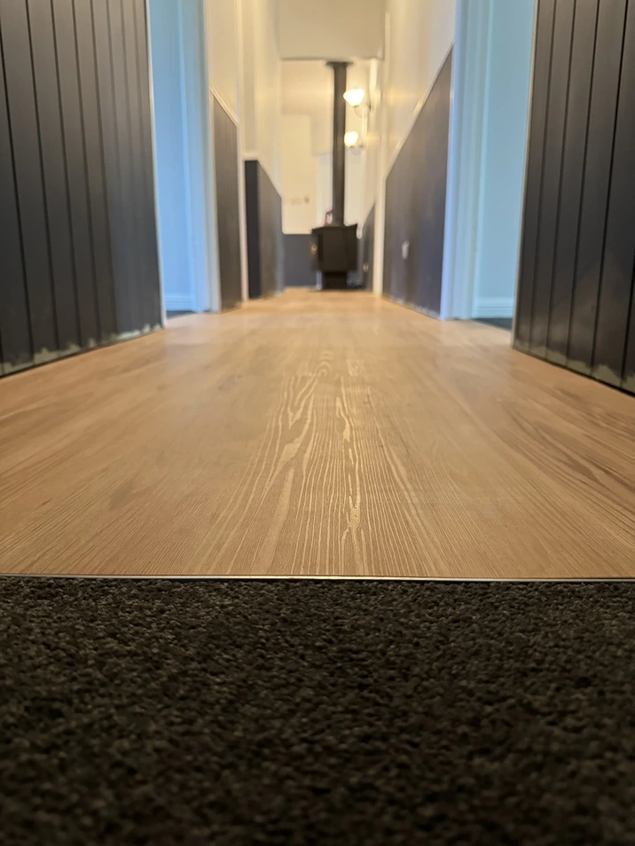 Close-up of carpet flooring installed in Brisbane hallway